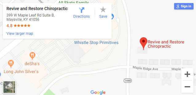 Map of Maysville KY Chiropractors